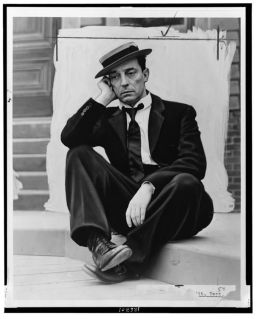 Buster Keaton wore his trademark pork pie fedora