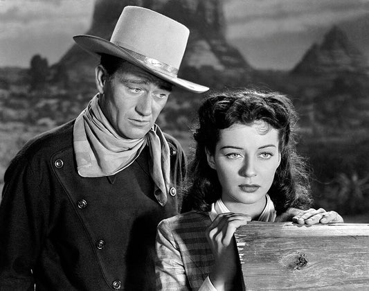 John Wayne in a cowboy hat in the Western Angel and the Badman, 1947