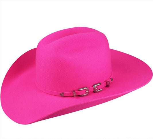 Renegade Punchy wide-brim cowgirl hat in pink — Cowboy Carter western style