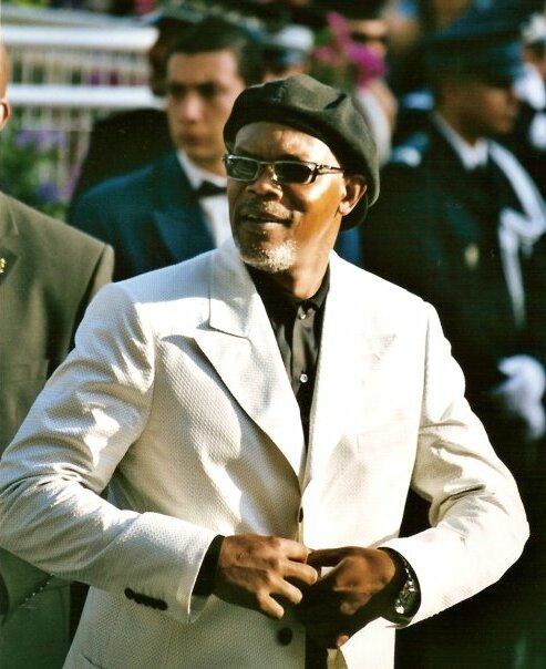 Samuel L. Jackson in a Kangol-style cap at the Cannes Film Festival, 2005 (CC BY-SA 3.0, Georges Biard)