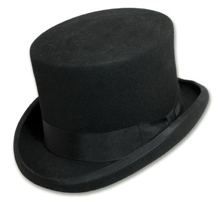 Black Scala Damon wool felt English top hat