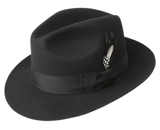 Black wool felt 1930s noir gangster-style fedora