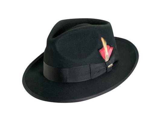 Black short-brim fedora — the Blues Brothers look