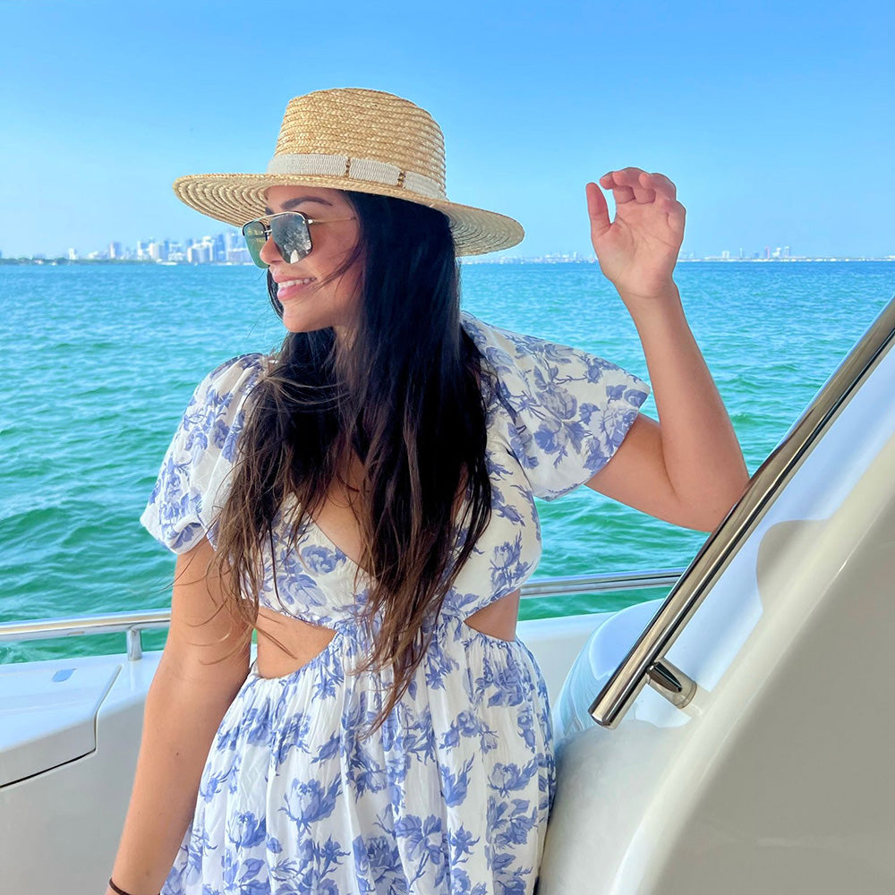 Nikki Beach Alessia Wide Brim Straw Sun Hat – Fedoras.com display picture 1