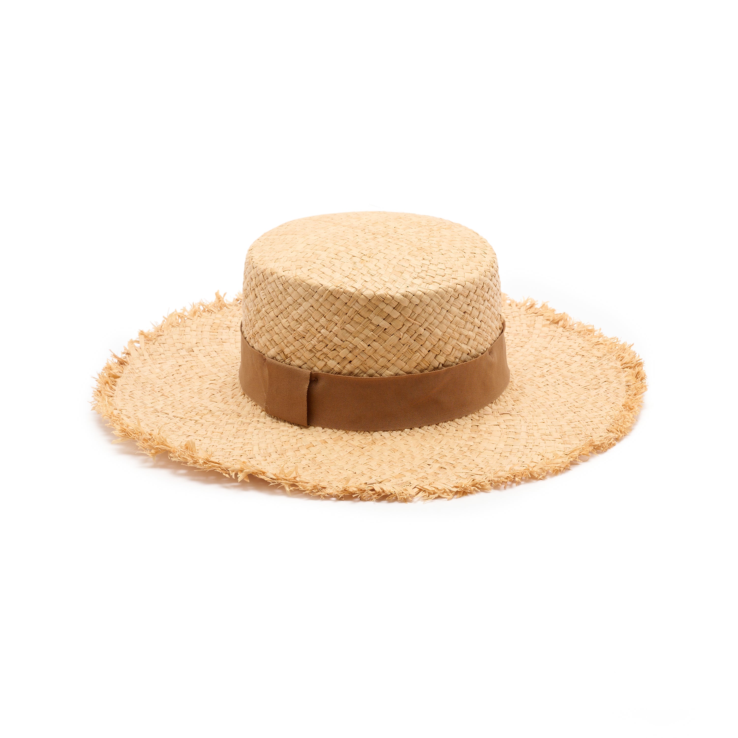 Nikki Beach Hat Kaylee Toyo straw UPF 50 Nikki Beach | Fleur Raffia Straw Crownless Hat – Village Hat  main image 4