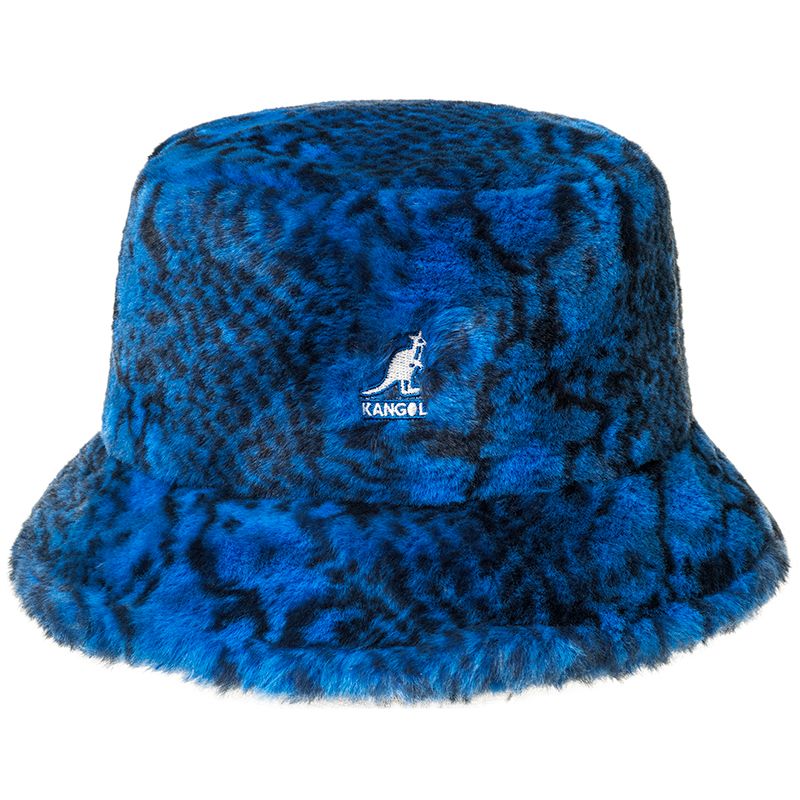KANGOL FAUX FUR BUCKET HAT IN BLUE MONGOOSE SIZE MEDIUM Bob Kangol Cord Hawker | Basket-Center main image 3