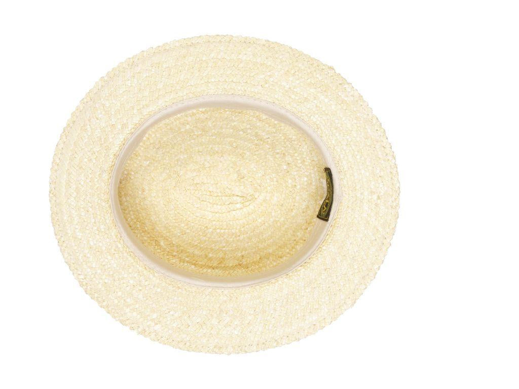 Scala Women\'s Gondola Natural Straw Boater Hat with Pink and Blue Lace‎ Size L Scala Straw Boater- Gondola – Tenth Street Hats main image 3