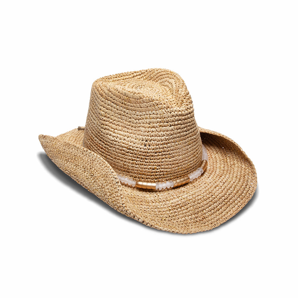 Nikki Beach Chrysta Crochet Raffia Cowgirl Hat – Fedoras.com display picture 1