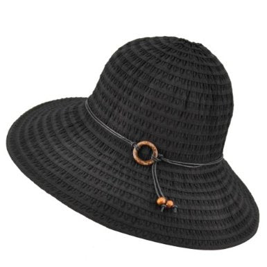 Betmar, Coconut Ring Safari Braid Hat in Black, UPF 50+, Excellent Condition Safari Ribbon Sun Hat – Village Hat Shop main image 3