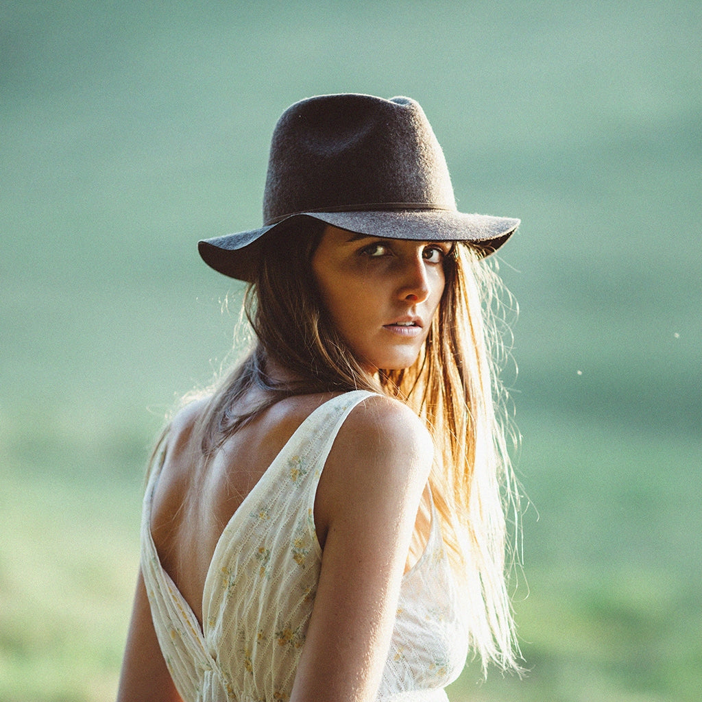 Conner Hats Crushable Fedora Lone Wolf Hat Wide Brim Leather