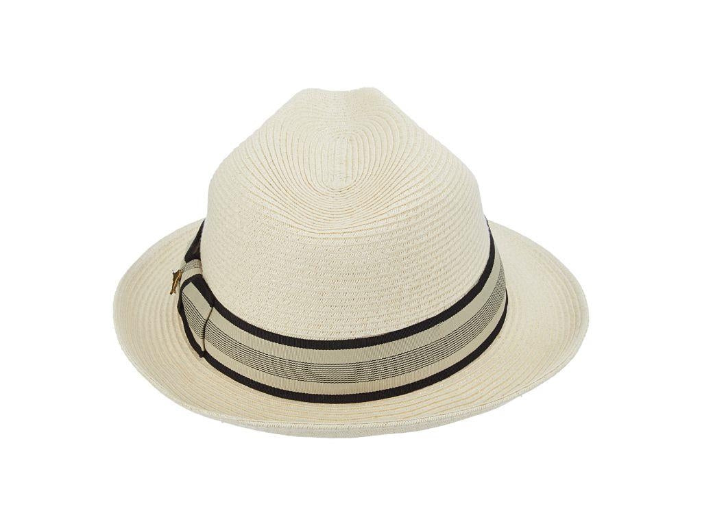 Tommy Bahama Caden Braided Paper Fedora with Japanese Grosgrain Navy Band Mannes Braid Hat main image 4